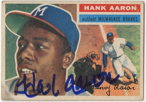 1956 Topps #31 Hank Aaron Signed Card - JSA COA